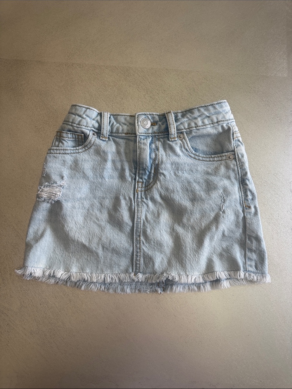 Cat & Jack Light Blue Distressed Denim Mini Skirt